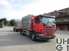 Scania R124CB 6x4 NZ 470, Schwerer Motorwagen Kran 10,5 t Holztransportwagen schwer