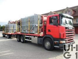 Scania R124CB 6x4 NZ 470, Schwerer Motorwagen Kran 10,5 t Holztransportwagen schwer