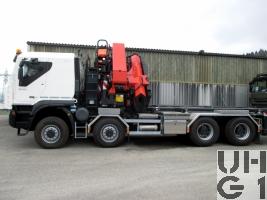  IVECO Trakker AT-N 410 T 50 W-FSA, Conw Sch Gesch Int Kran GG 32t 8x8 Gl