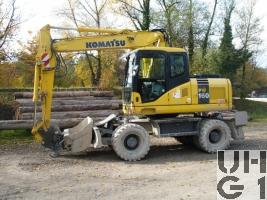 Komatsu PW 160-7K, Bagger GG 18 t 4x4 gl