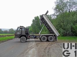 Steyr 1491.310/S37, Lastw / Sattelschl F WA Brue 95 sch gl 6x6 Dreiseitenkipper