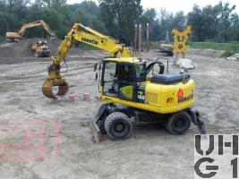 Komatsu PW 160-7 EO, Bagger GG 18 t 4x4