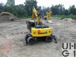 Komatsu PW 160-7 EO, Bagger GG 18 t 4x4