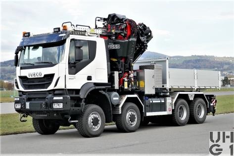  IVECO Trakker AT410T50W/P, Sattelschl sch int Ladekr, 8x8 gl mit Zusatzbrücke Foto Armasuisse Kompetenzbereich Landsysteme