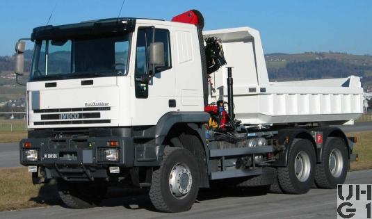 IVECO EuroTrakker MP 260E 44W, Lastw WA Int Seilwinde Ladekran Muldenkipper 5,7 m³ 6x6 gl, Bild Armasuisse