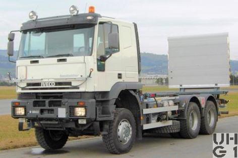  IVECO EuroTrakker MP 260E 44W, Containerwagen sch WA INT Hebu Seilw 12,7 t 6x6 gl, Bild Armasuisse