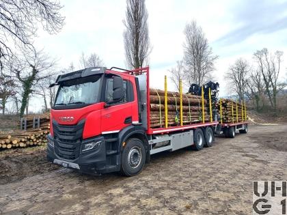 Iveco X-Way AD300X48ZP, Lastw Verw Holztrsp/Kran 9,5 t 6x4