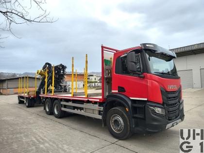 Iveco X-Way AD300X48ZP, Lastw Verw Holztrsp/Kran 9,5 t 6x4
