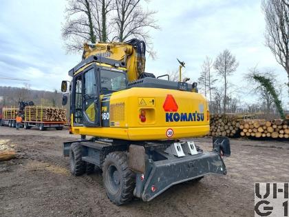  Komatsu PW 160-7 EO mit Holzgreiffer, Bagger GG 18 t 4x4 