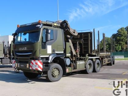  IVECO Trakker AT380T50WT/P, Sattelschl sch Langmat/ Holzkr 6X6 gl Mfz