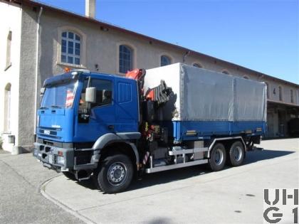  IVECO EuroTrakker MP 260E 44W/P, Lastw für WA 10 t Ladekran 6x6 gl für Wechselbehälter C625