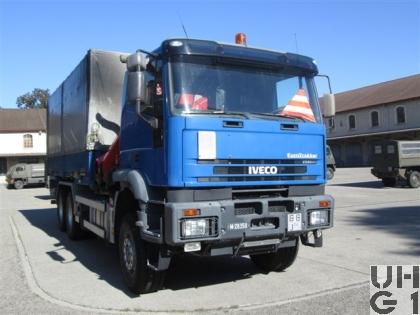  IVECO EuroTrakker MP 260E 44W/P, Lastw für WA 10 t Ladekran 6x6 gl für Wechselbehälter C625