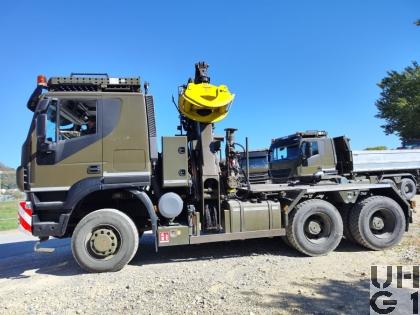 Iveco Trakker AT380T50WT/P, Sattelschl sch Langmat/Holzkr 6x6 gl