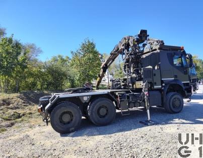 Iveco Trakker AT380T50WT/P, Sattelschl sch Langmat/Holzkr 6x6 gl